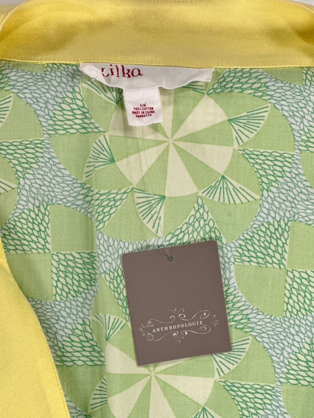 Anthropologie Lilka Womens Boho Floral Wrap Robe Green S/M - Picture 3 of 13